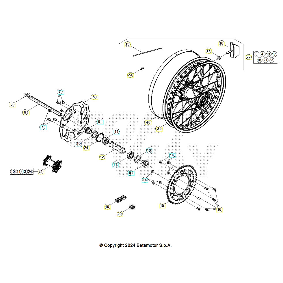 Beta RR350 26 Hinterrad Ersatzteile Beta RR350 26 Hinterrad Ersatzteile