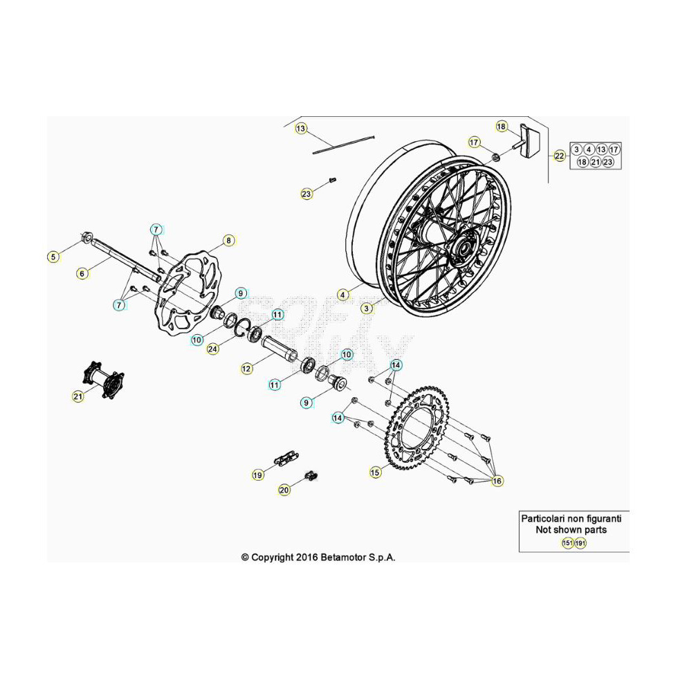 Beta RR390 23 Hinterrad Ersatzteile