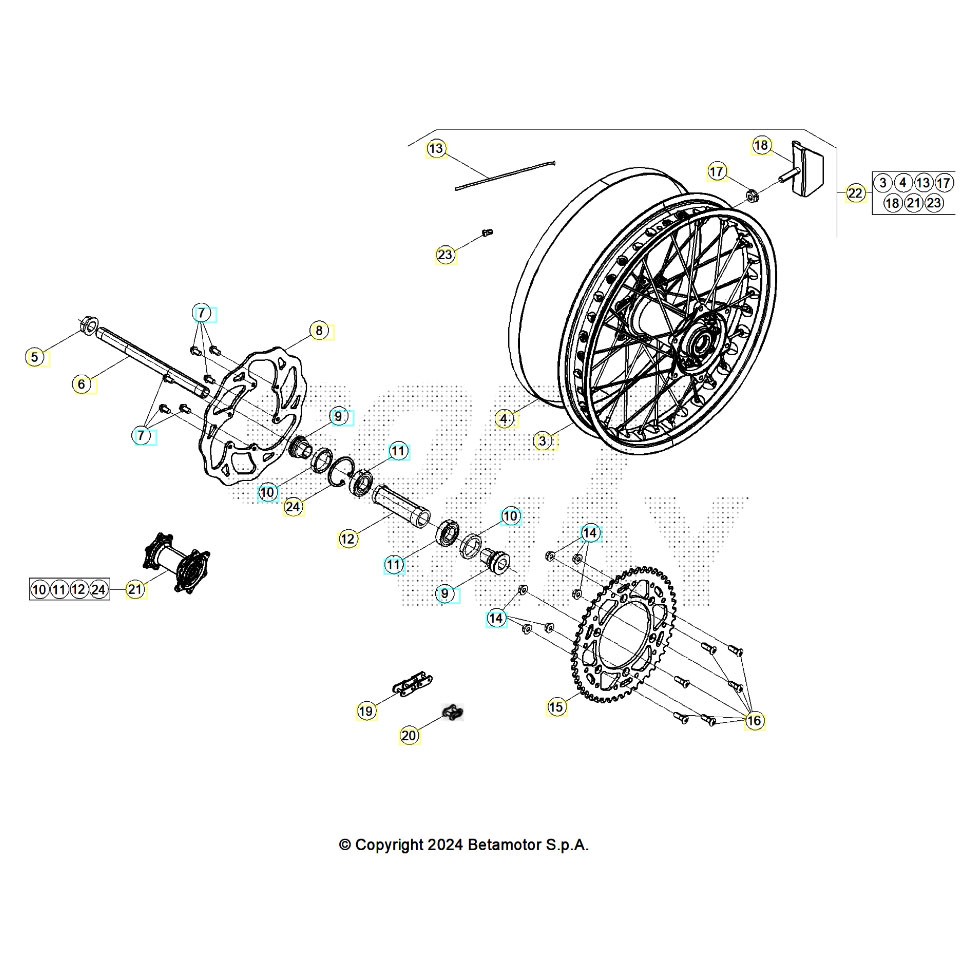 Beta RR390 26 Hinterrad Ersatzteile
