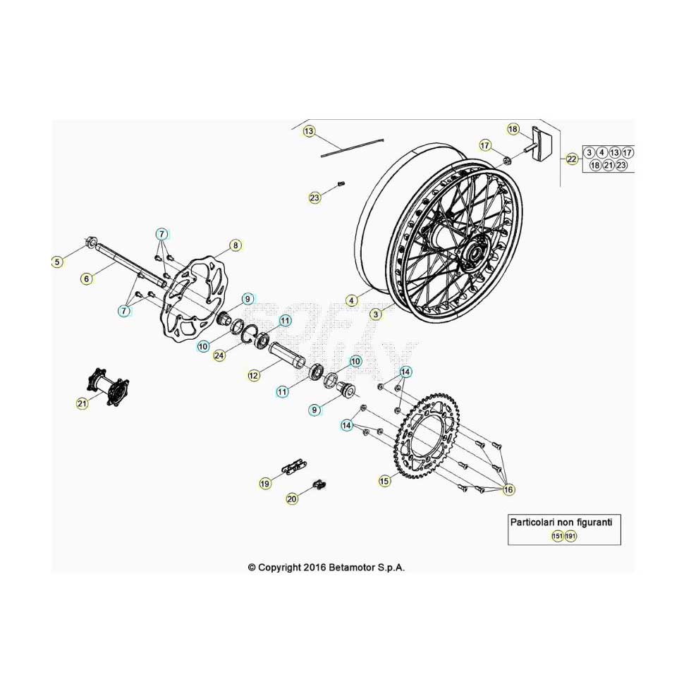 Beta RR390RC 20 4T Hinterrad Ersatzteile Beta RR390RC 20 4T Hinterrad Ersatzteile