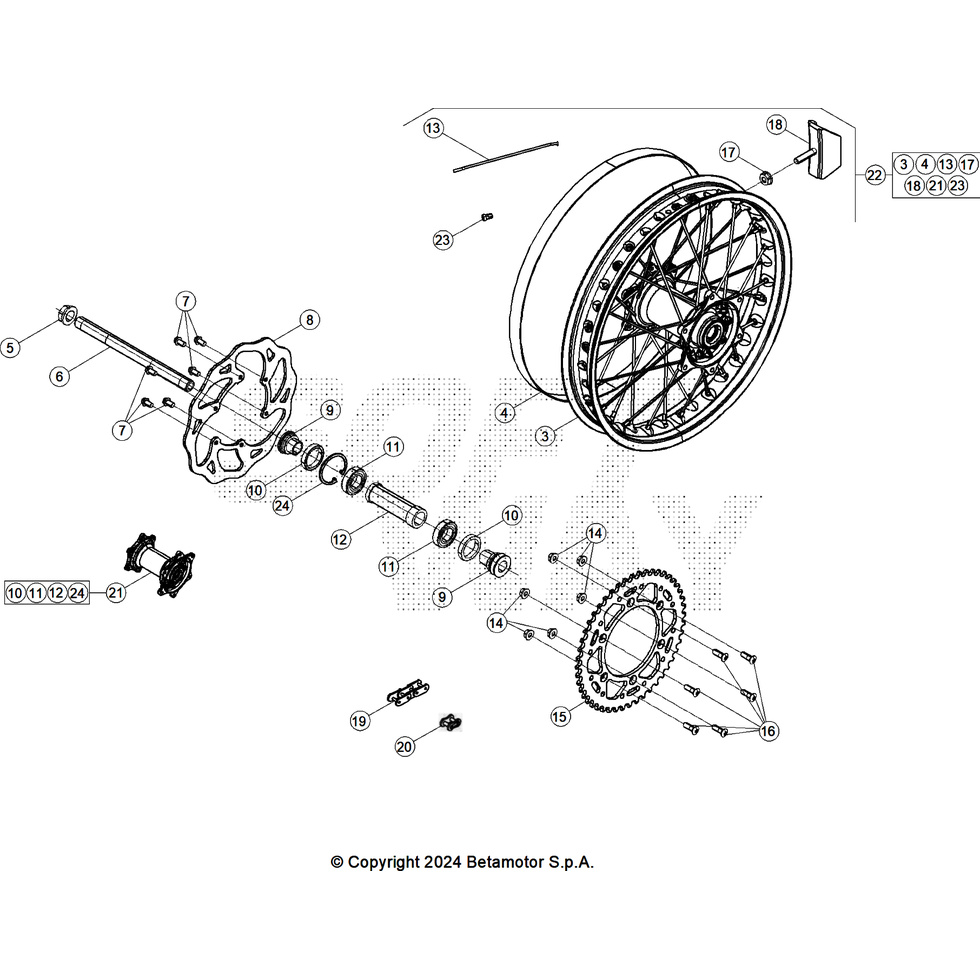 Beta RR390 Racing 26 Hinterrad Ersatzteile