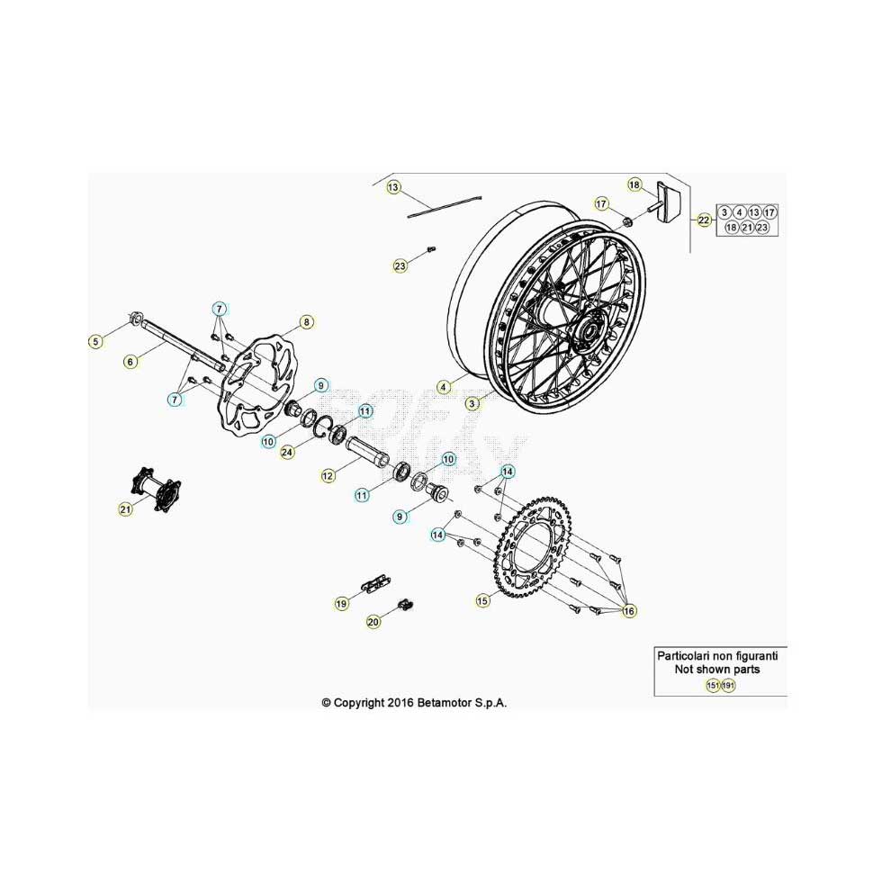Beta RR430RC 21 4T Hinterrad Ersatzteile