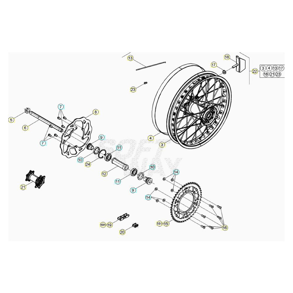 Beta RR480 21 Hinterrad Ersatzteile