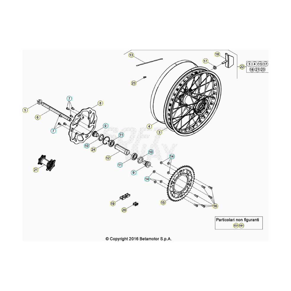 Beta RR480RC 20 4T Hinterrad Ersatzteile Beta RR480RC 20 4T Hinterrad Ersatzteile