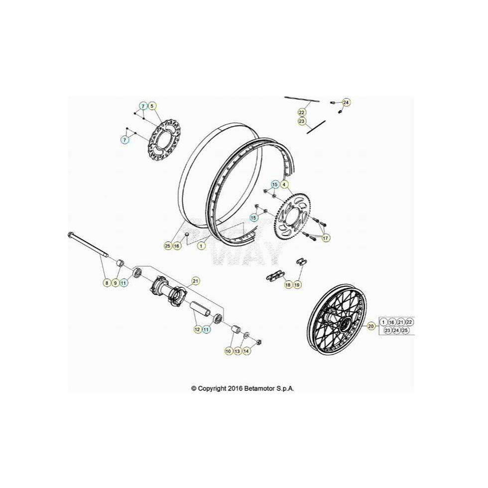Beta RR50 20 Hinterrad Ersatzteile