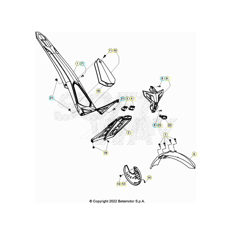 Beta EVO200 24 Verkleidung/Sitzbank/Tank 1 Ersatzteile