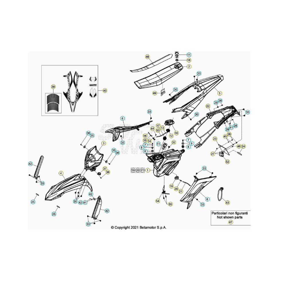 Beta RR125 LC 21 Verkleidung/Sitzbank/Tank Ersatzteile Beta RR125 LC 21 Verkleidung/Sitzbank/Tank Ersatzteile
