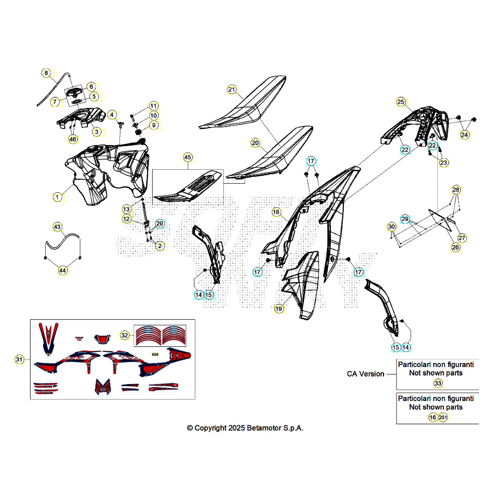 Beta RR300RC 26 Verkleidung/Sitzbank/Tank 1 Ersatzteile