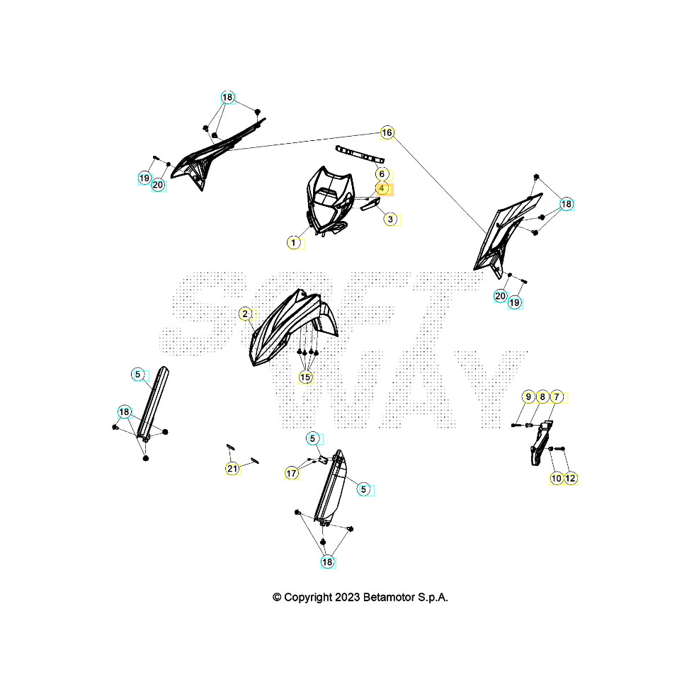 Beta Xtrainer300 24 Verkleidung/Sitzbank/Tank 1 Ersatzteile Beta Xtrainer300 24 Verkleidung/Sitzbank/Tank 1 Ersatzteile