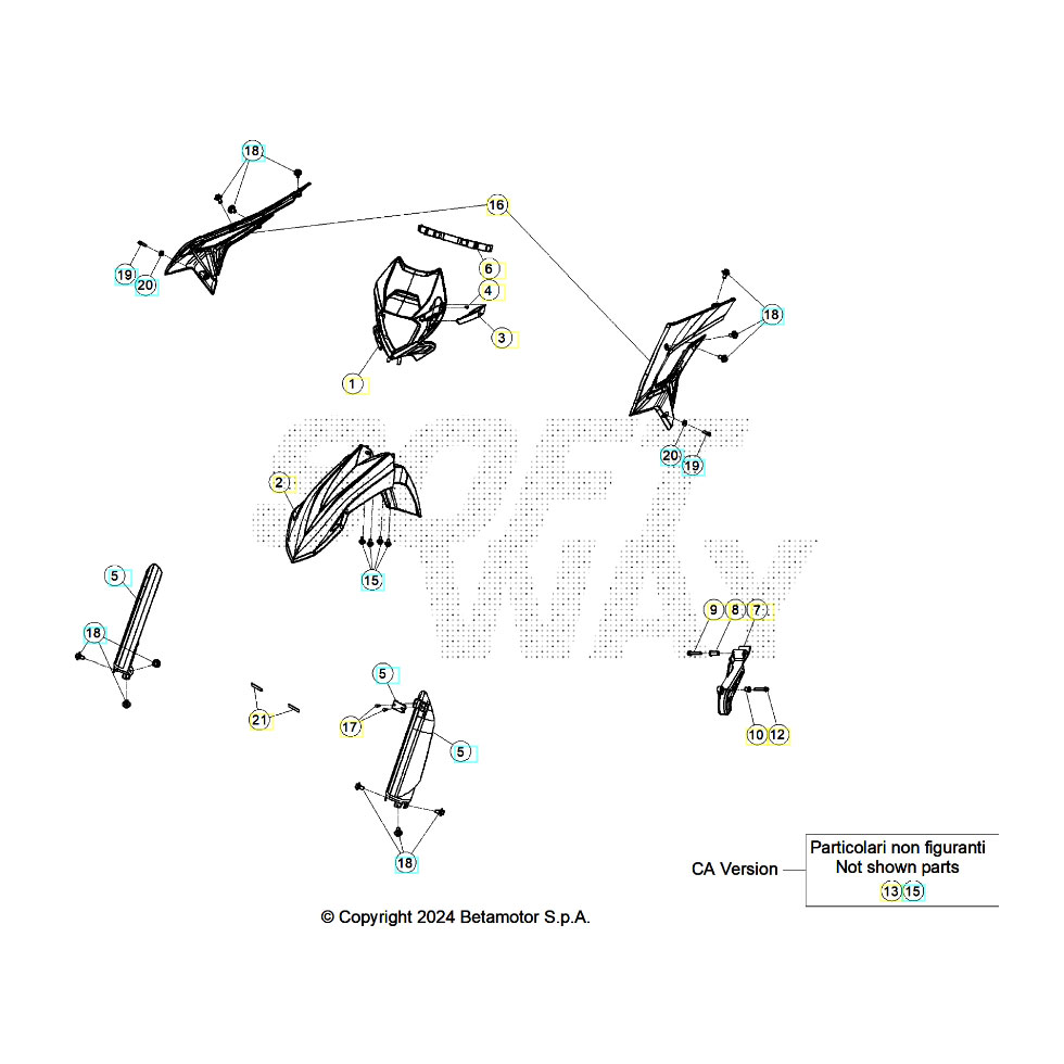 Beta Xtrainer250 25 Verkleidung/Sitzbank/Tank 1 Ersatzteile Beta Xtrainer250 25 Verkleidung/Sitzbank/Tank 1 Ersatzteile