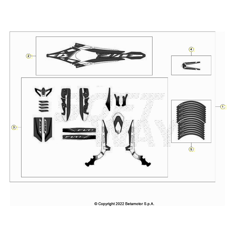 Beta EVO300 4T 23 Verkleidung/Sitzbank/Tank 2 Ersatzteile