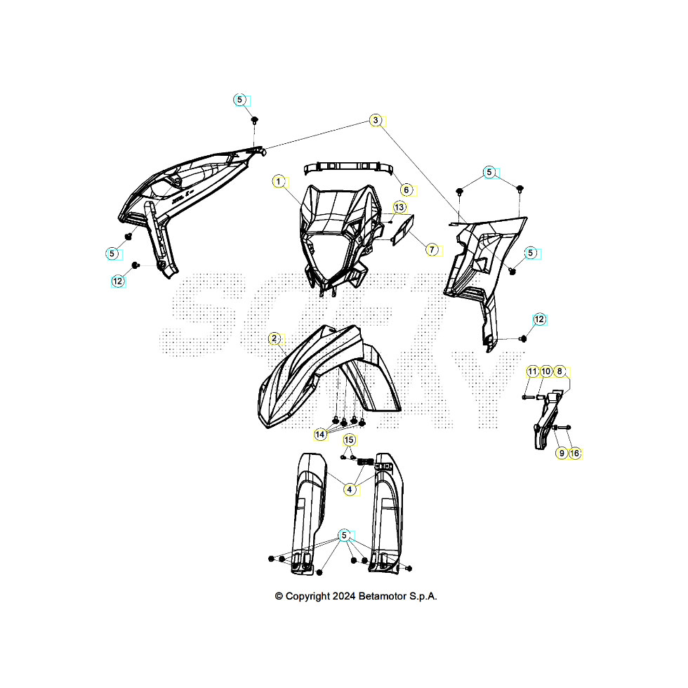 Beta RR350RC 25 4T Verkleidung/Sitzbank/Tank Ersatzteile