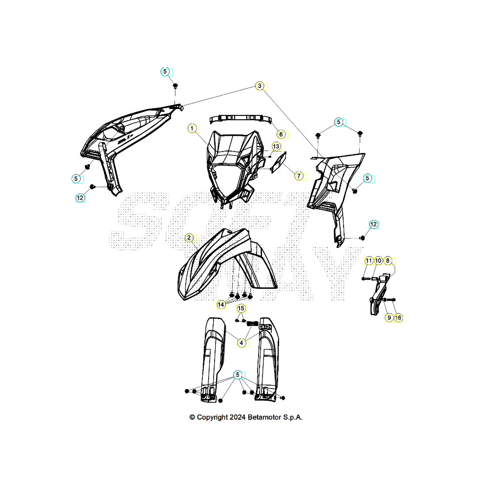 Beta RR390 25 Verkleidung/Sitzbank/Tank 2 Ersatzteile Beta RR390 25 Verkleidung/Sitzbank/Tank 2 Ersatzteile
