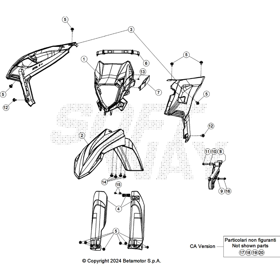 Beta RR390 Racing 26 Verkleidung/Sitzbank/Tank 2 Ersatzteile
