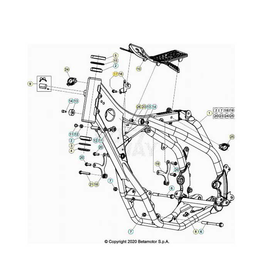 Beta RR350RC 21 4T Rahmen/Ausleger Ersatzteile Beta RR350RC 21 4T Rahmen/Ausleger Ersatzteile