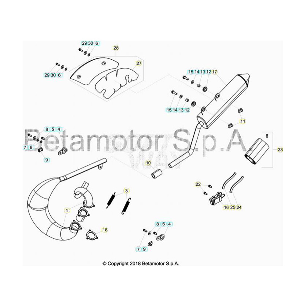 Beta RR50 19 Auspuffsystem Ersatzteile