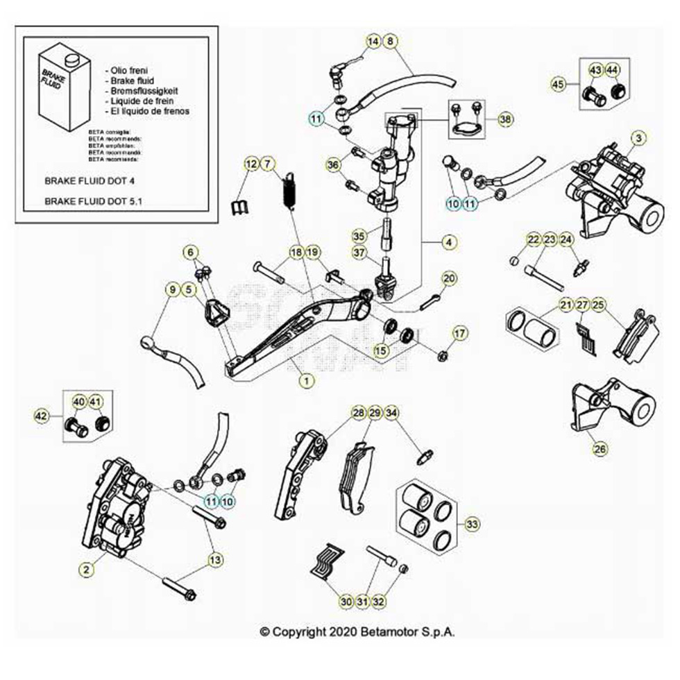 Beta RR350RC 23 4T Bremsen Ersatzteile Beta RR350RC 23 4T Bremsen Ersatzteile