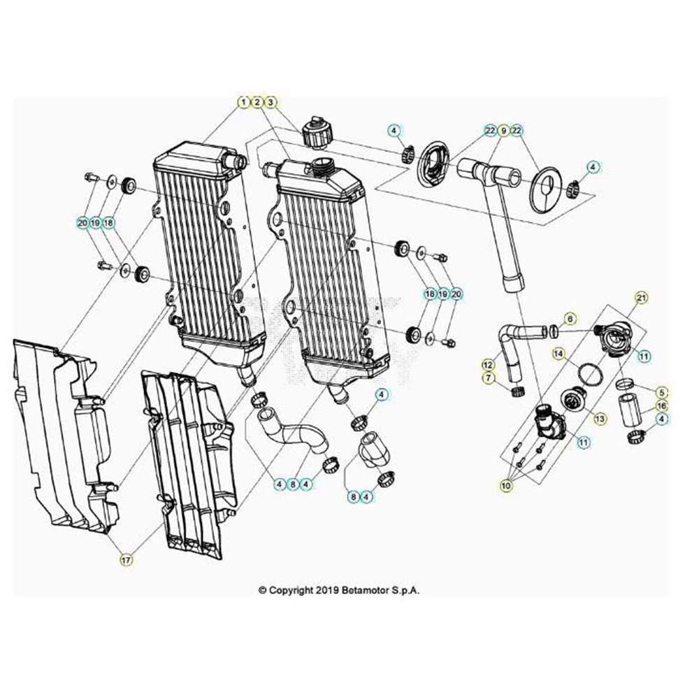 Beta RR350RC 21 4T Kühlsystem Ersatzteile Beta RR350RC 21 4T Kühlsystem Ersatzteile