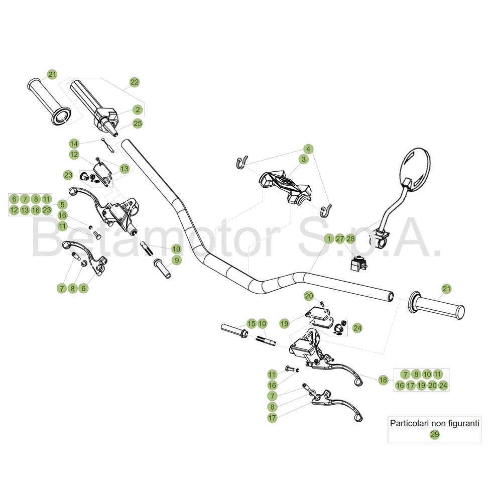 Beta EVO125 18 Lenker/Armaturen Ersatzteile Beta EVO125 18 Lenker/Armaturen Ersatzteile