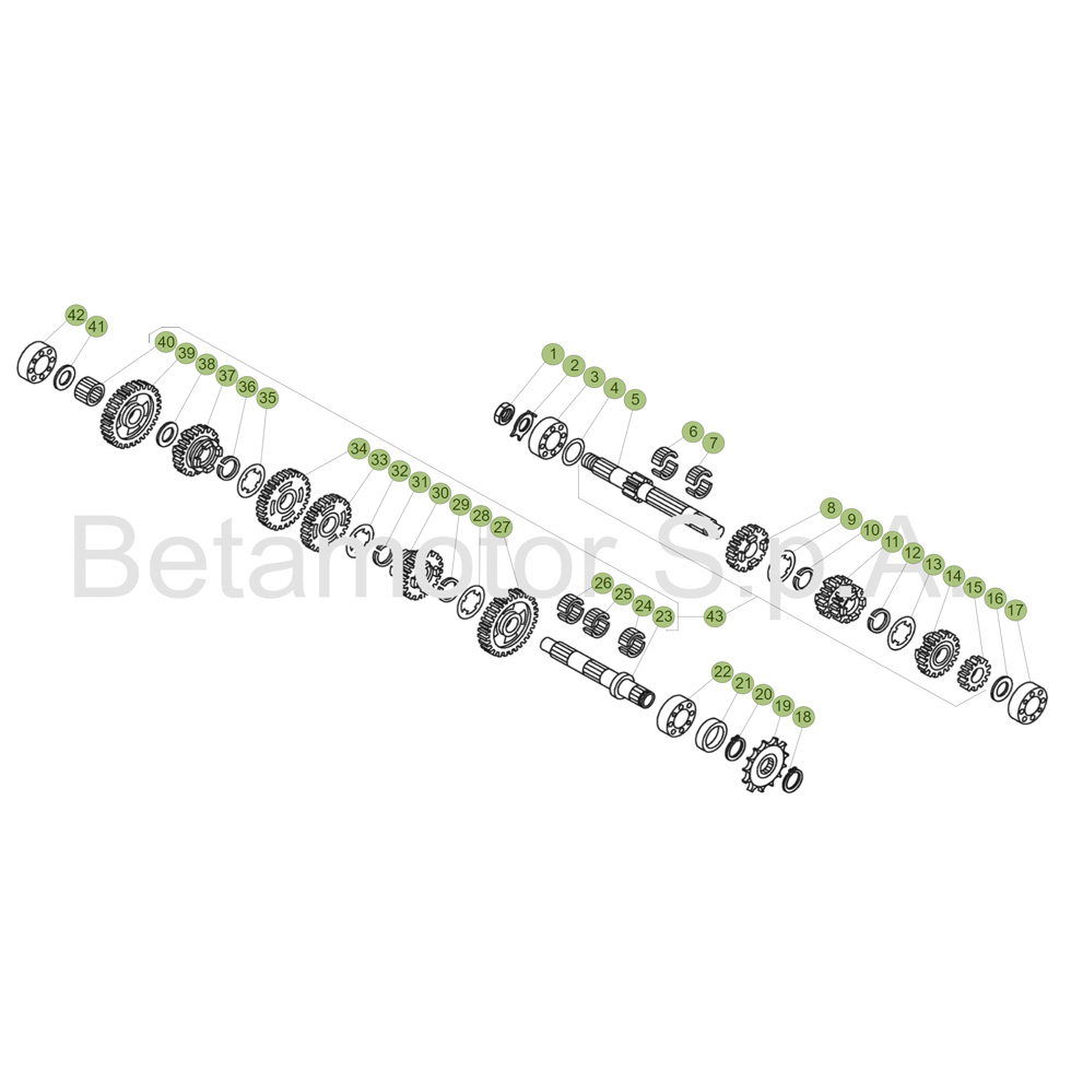 Beta EVO125 19 Getriebe Ersatzteile Beta EVO125 19 Getriebe Ersatzteile