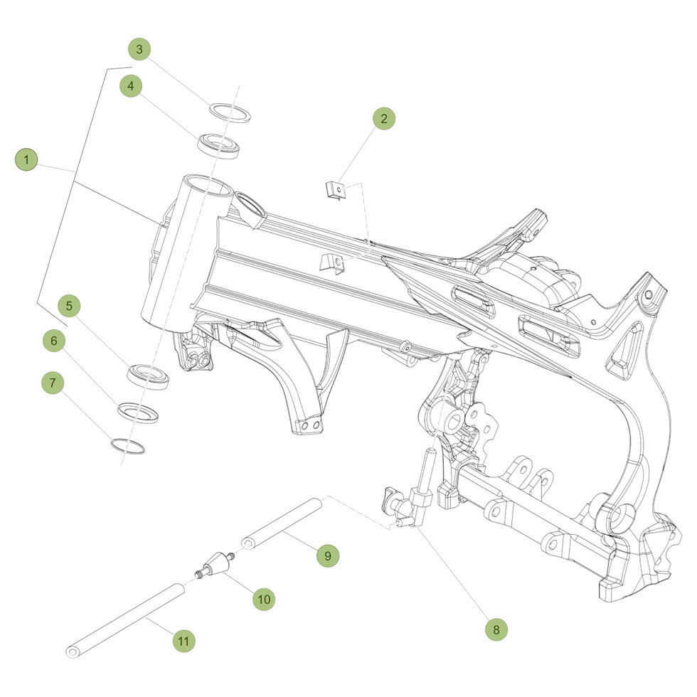 Beta EVO125 Factory 12 Rahmen/Ausleger Ersatzteile Beta EVO125 Factory 12 Rahmen/Ausleger Ersatzteile