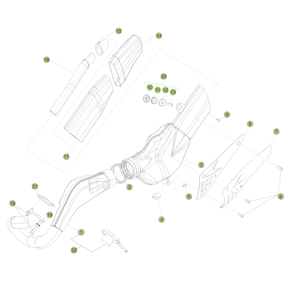 Beta EVO125 Factory 12 Auspuffsystem Ersatzteile Beta EVO125 Factory 12 Auspuffsystem Ersatzteile