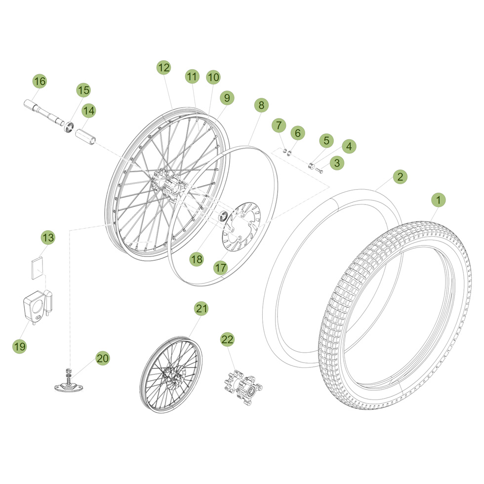 Beta EVO125 Factory 12 Vorderrad Ersatzteile Beta EVO125 Factory 12 Vorderrad Ersatzteile