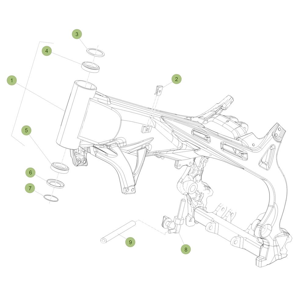 Beta EVO125 Factory 14 Rahmen/Ausleger Ersatzteile Beta EVO125 Factory 14 Rahmen/Ausleger Ersatzteile