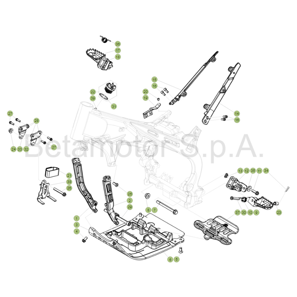 Beta EVO125 Factory 17 Rahmen/Zubehör Ersatzteile Beta EVO125 Factory 17 Rahmen/Zubehör Ersatzteile