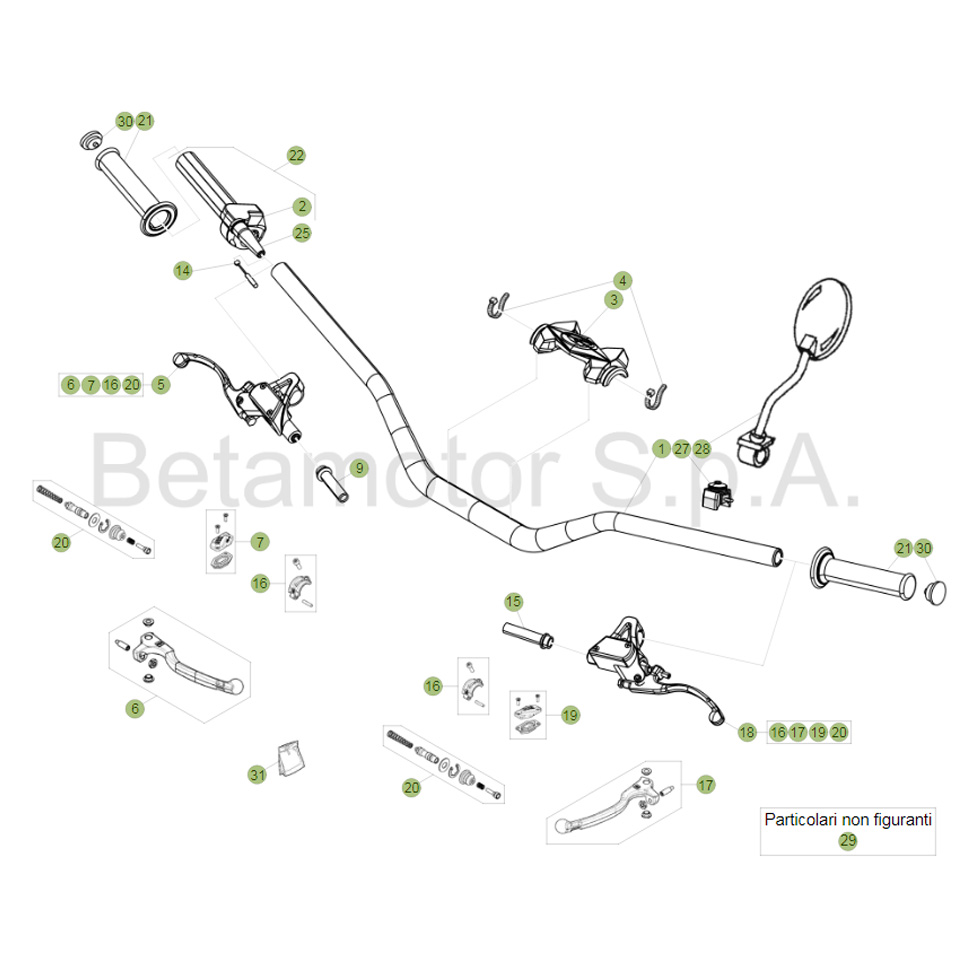Beta EVO125 Factory 17 Lenker/Armaturen Ersatzteile Beta EVO125 Factory 17 Lenker/Armaturen Ersatzteile