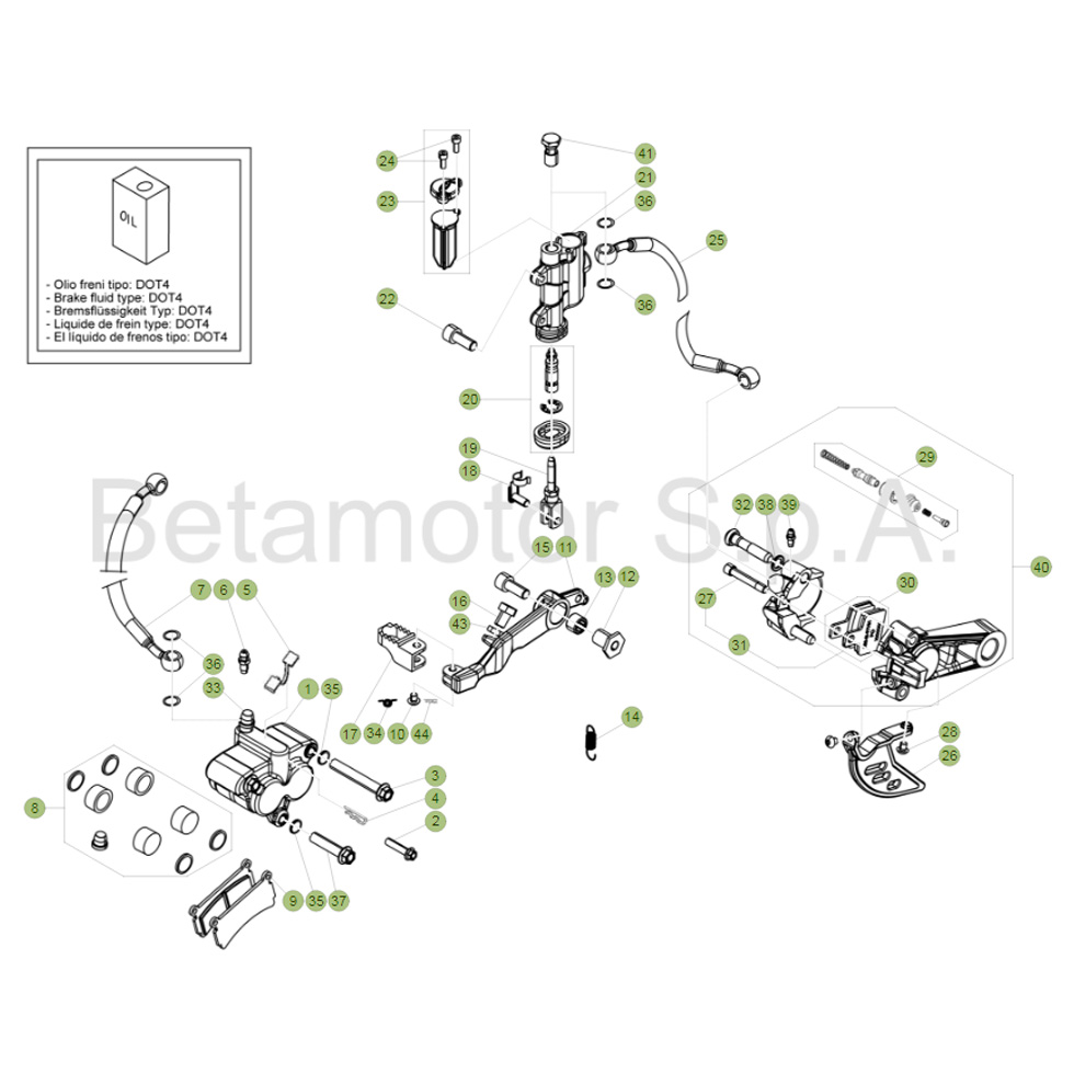 Beta EVO125 Factory 17 Bremsen Ersatzteile Beta EVO125 Factory 17 Bremsen Ersatzteile