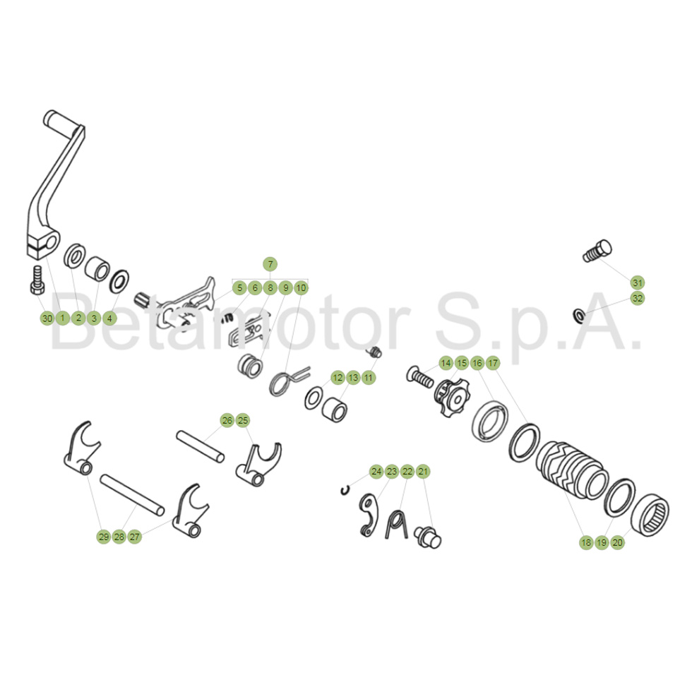 Beta EVO125 Factory 17 Schaltung Ersatzteile Beta EVO125 Factory 17 Schaltung Ersatzteile