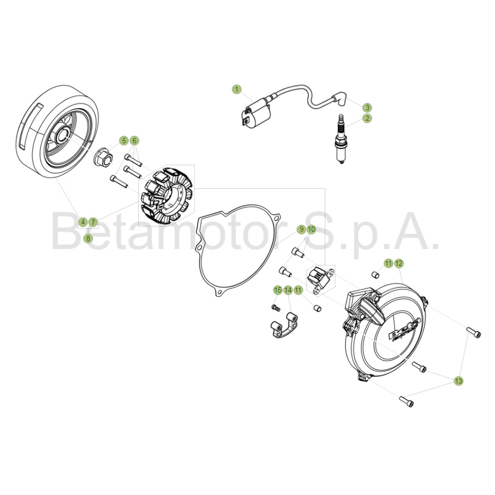 Beta EVO125 Factory 17 Zündanlage Ersatzteile Beta EVO125 Factory 17 Zündanlage Ersatzteile