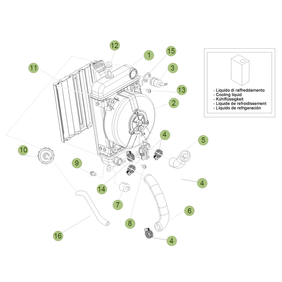Beta EVO250 09 Kühlsystem Ersatzteile