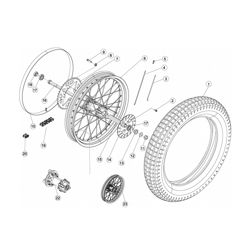 Beta EVO250 11 Hinterrad Ersatzteile