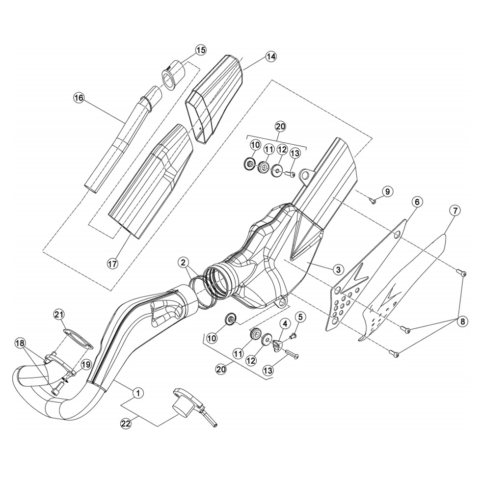 Beta EVO200 14 Auspuffsystem Ersatzteile