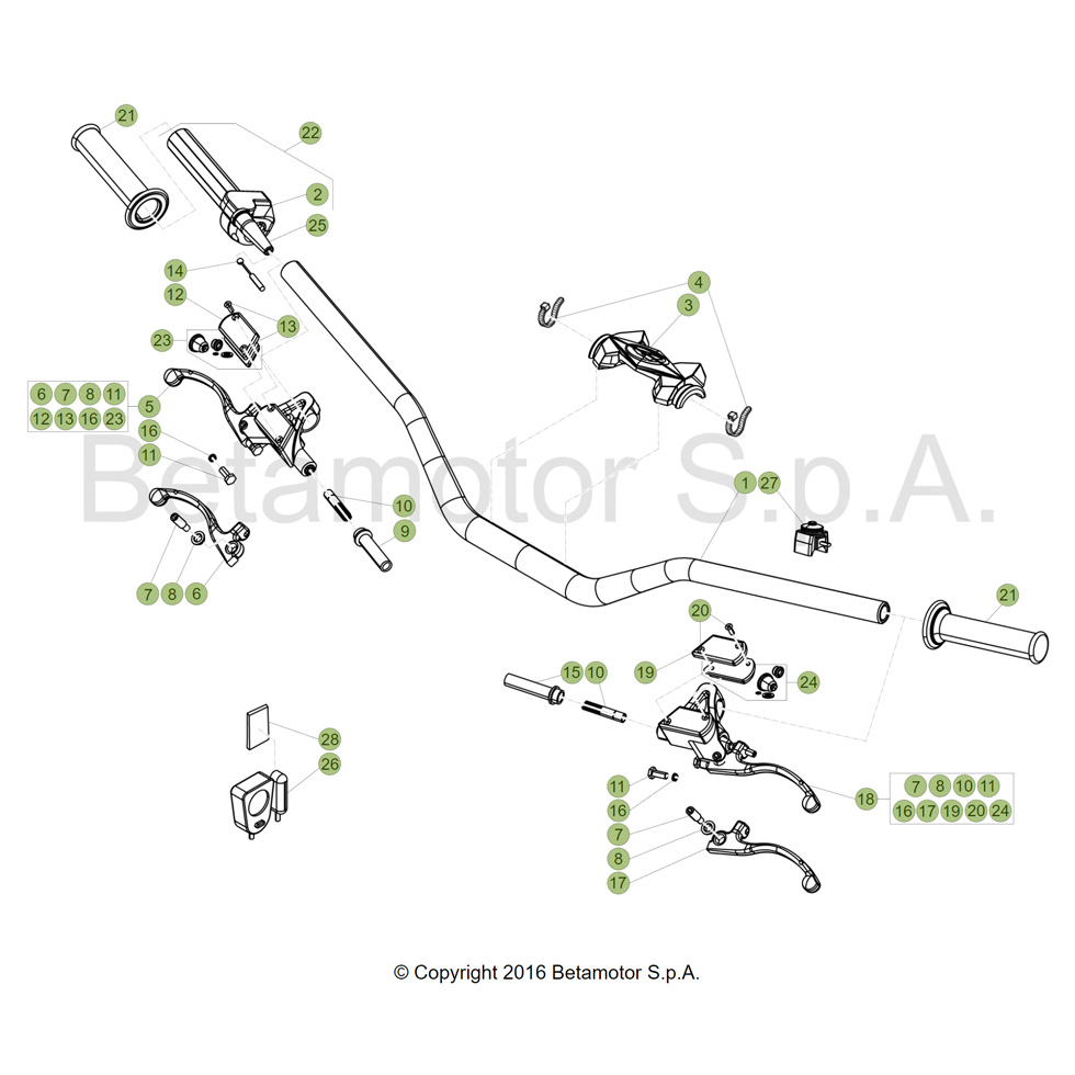 Beta EVO200 18 Lenker/Armaturen Ersatzteile Beta EVO200 18 Lenker/Armaturen Ersatzteile