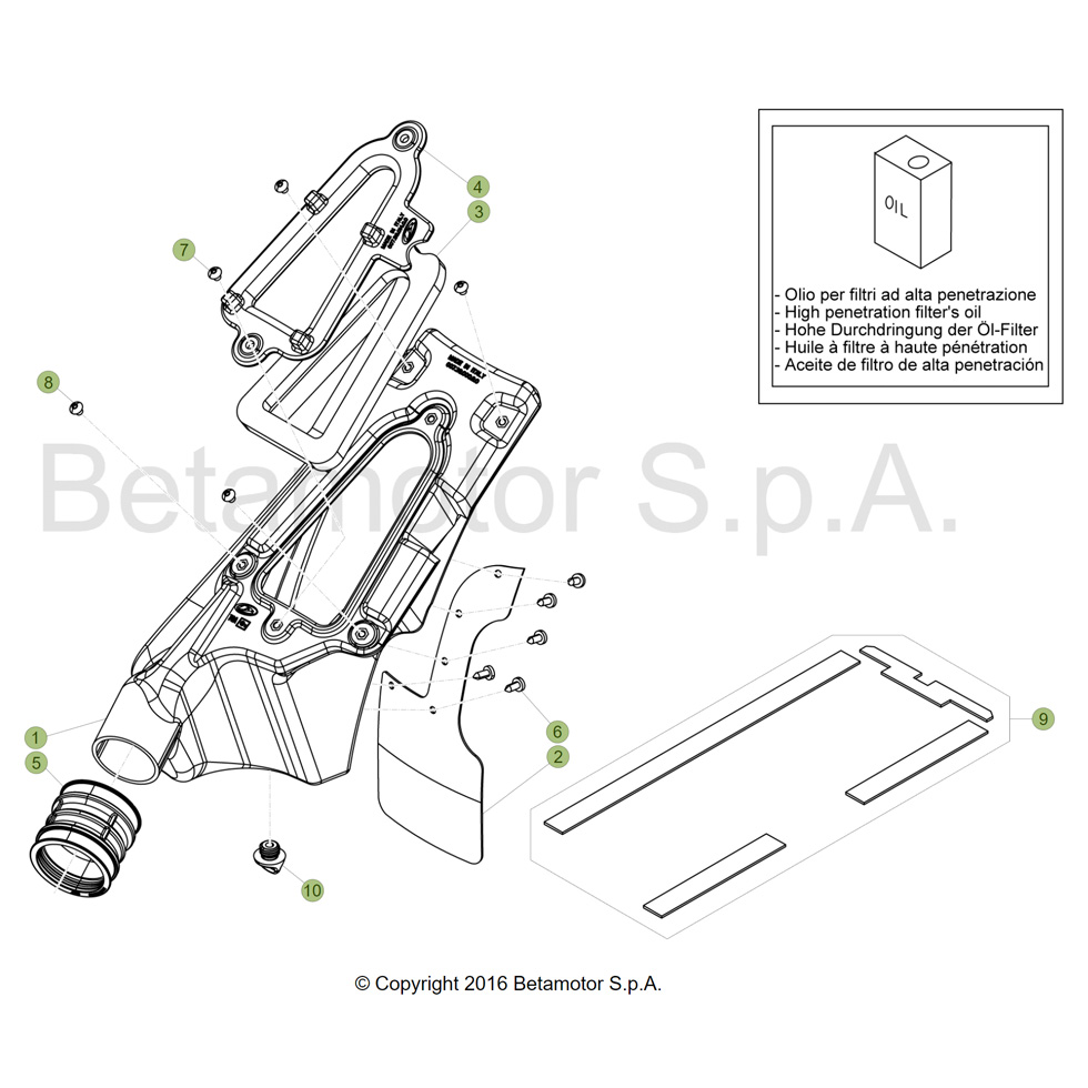Beta EVO200 18 Luftfilterkasten Ersatzteile Beta EVO200 18 Luftfilterkasten Ersatzteile