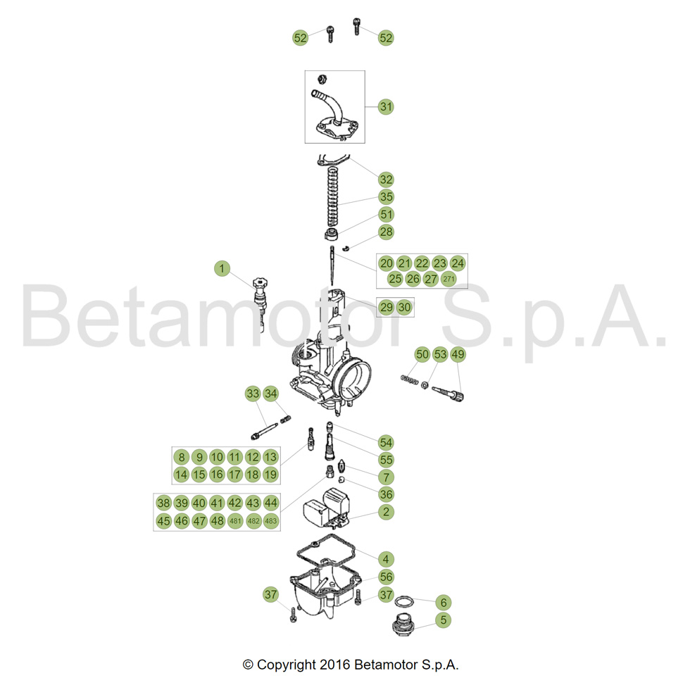 Beta EVO200 18 Vergaser 2 Ersatzteile Beta EVO200 18 Vergaser 2 Ersatzteile