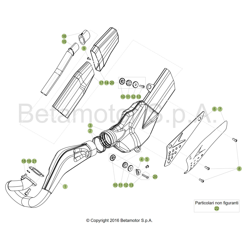 Beta EVO300 17 Auspuffsystem Ersatzteile Beta EVO300 17 Auspuffsystem Ersatzteile