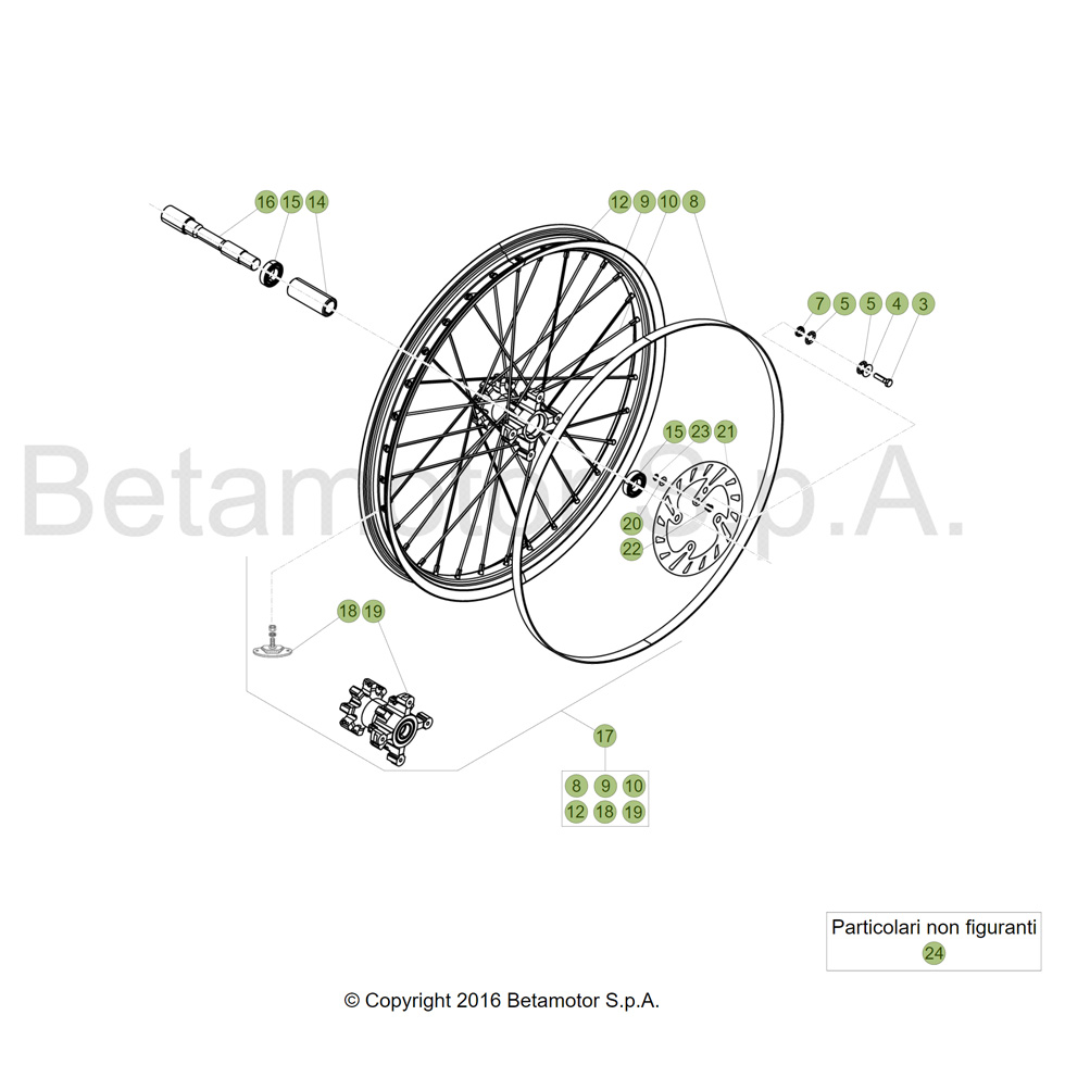 Beta EVO300 17 Vorderrad Ersatzteile Beta EVO300 17 Vorderrad Ersatzteile