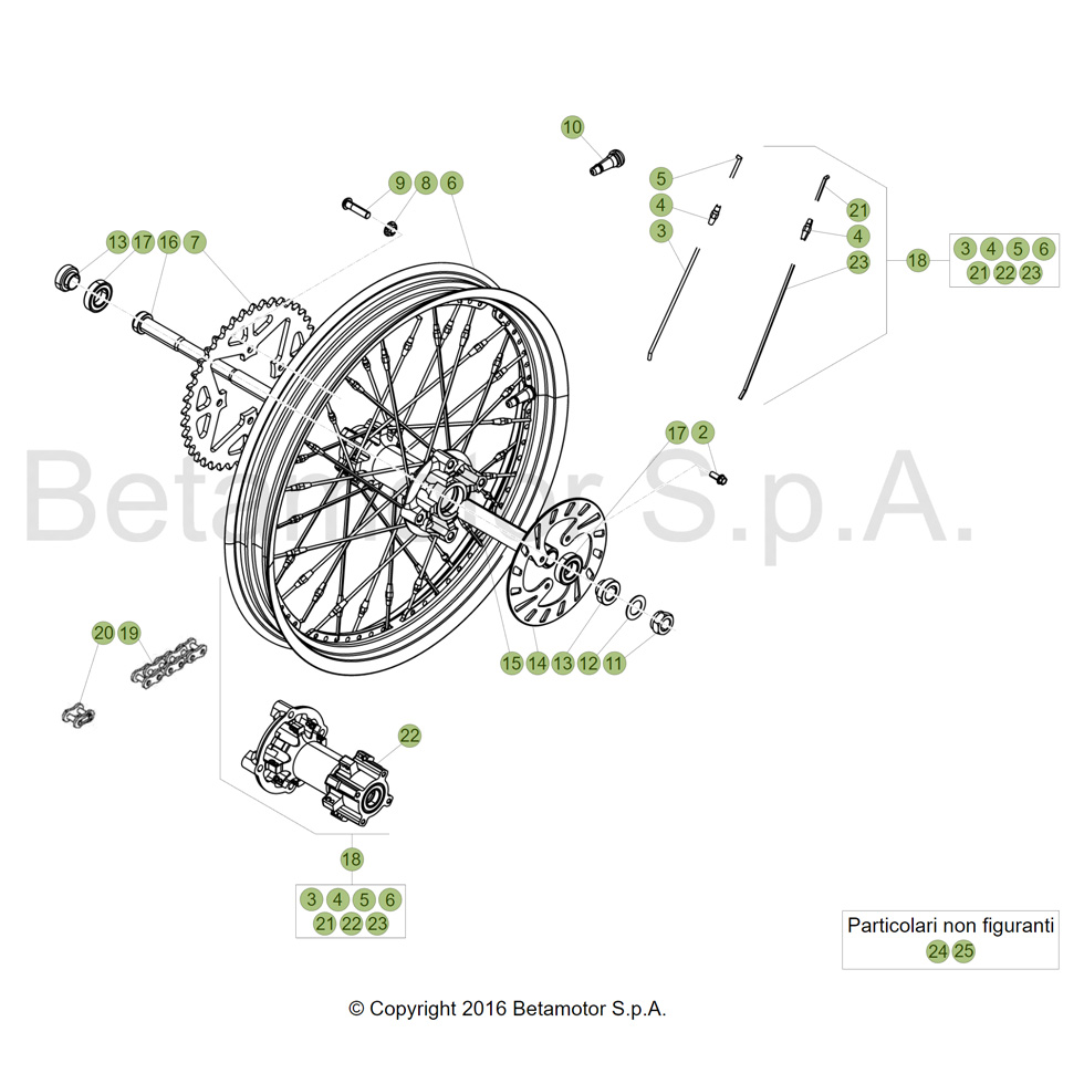 Beta EVO300 18 Hinterrad Ersatzteile Beta EVO300 18 Hinterrad Ersatzteile