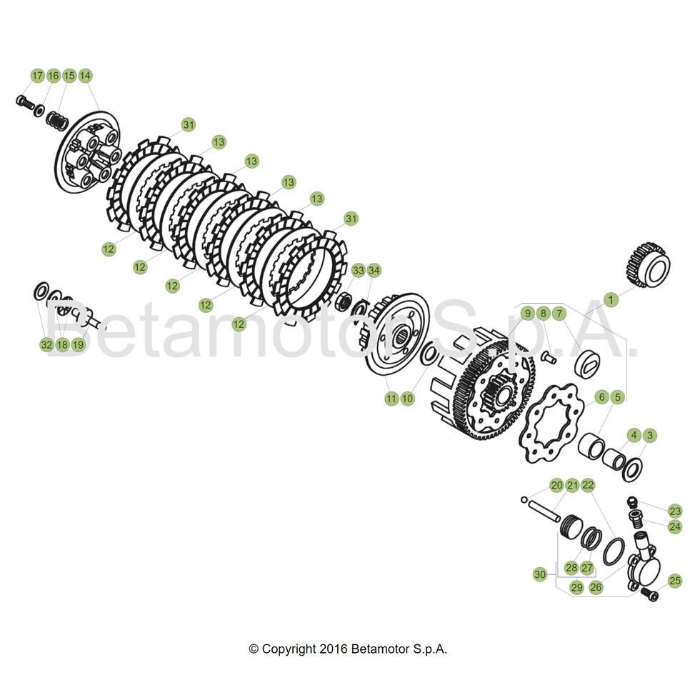 Beta EVO300 18 Primärtrieb/Kupplung Ersatzteile Beta EVO300 18 Primärtrieb/Kupplung Ersatzteile