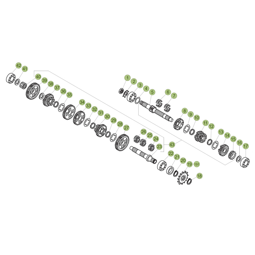 Beta EVO300 18 Getriebe Ersatzteile
