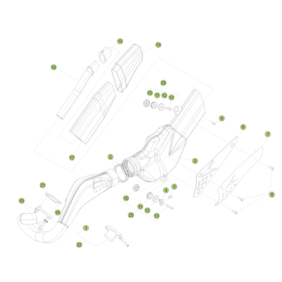 Beta EVO250 Factory 13 Auspuffsystem 2 Ersatzteile