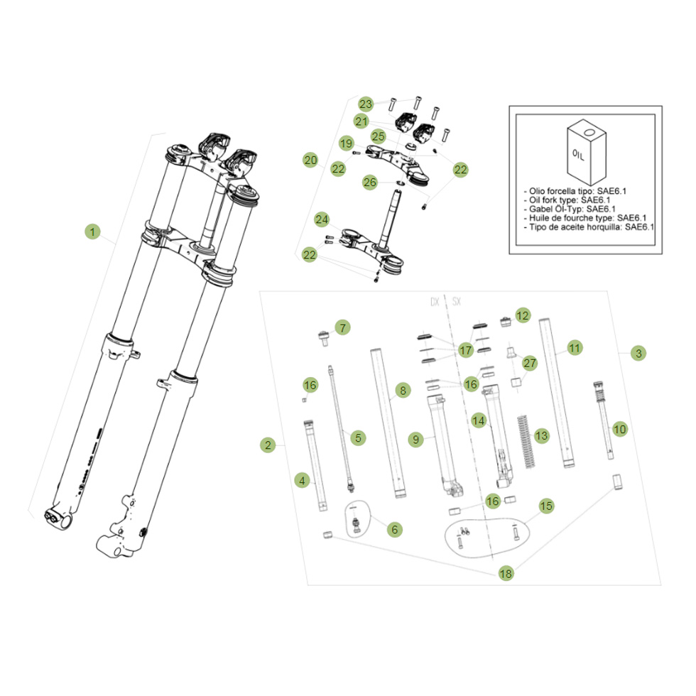 Beta EVO250 Factory 14 Gabel 2 Ersatzteile