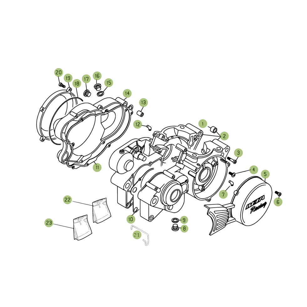 Beta EVO250 Factory 14 Motorgehäuse 1 Ersatzteile