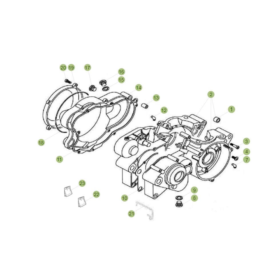 Beta EVO250 Factory 14 Motorgehäuse 2 Ersatzteile