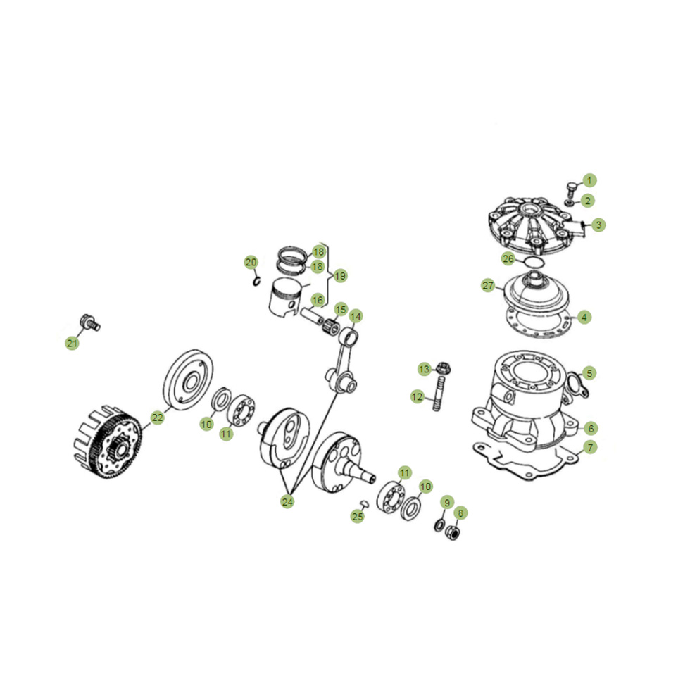 Beta EVO250 Factory 14 Kurbelwelle/Kolben/Ausgleichswelle 2 Ersatzteile