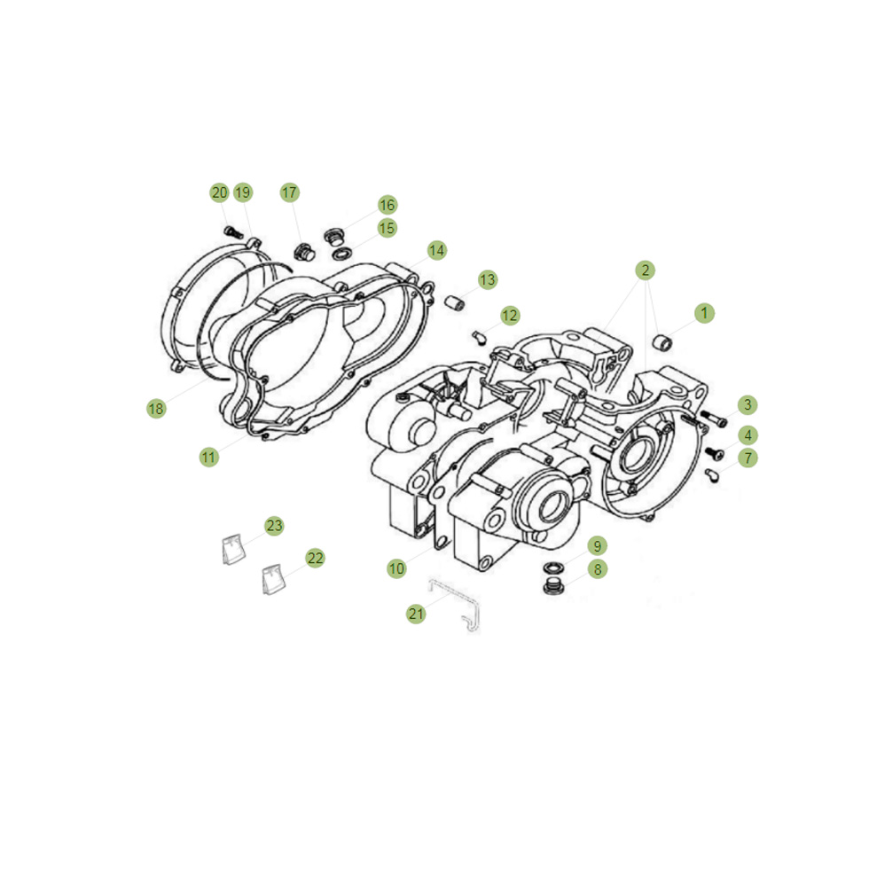 Beta EVO250 Factory 15 Motorgehäuse Ersatzteile